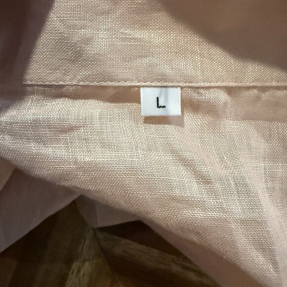 Baird Irish Handkerchief Linen Top Short‎ Sleeve Button Up Women’s Large New - Picture 3 of 8